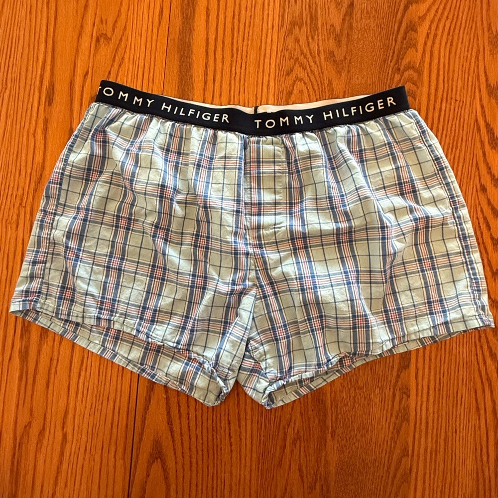 Tommy Hilfiger Men’s Boxer Shorts XL Plaid Cotton Lounge